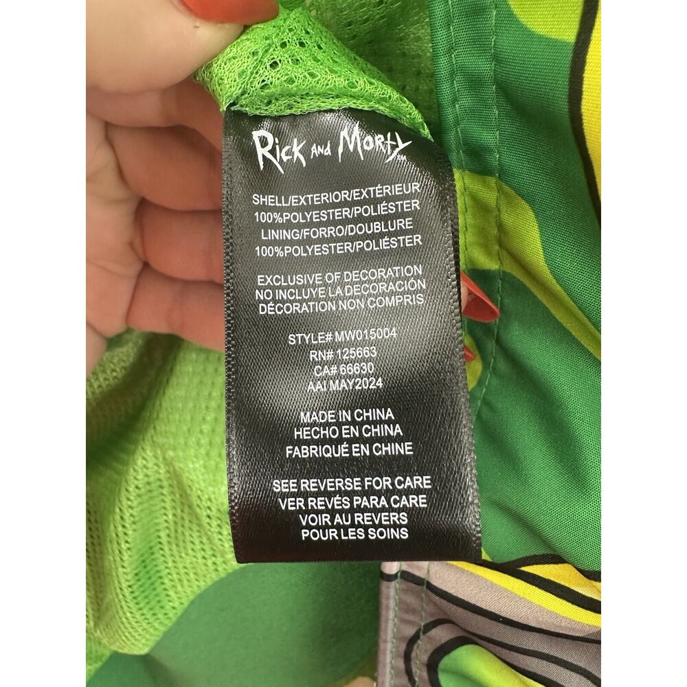 Members Only Jacket Size Large Adult Swim Rick and Morty Green Zip Up NWTs - Picture 7 of 13